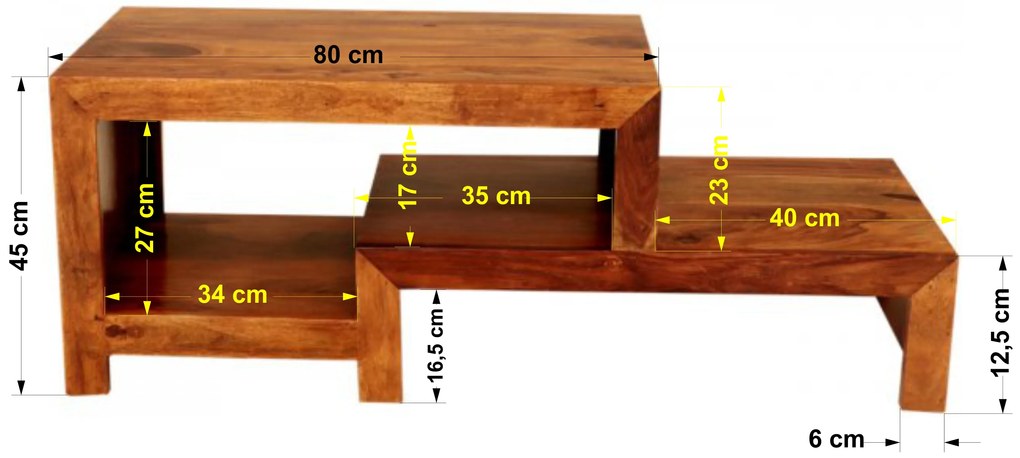 furniture-nabytek.cz - Televizní stolek z masivu z dřeva palisandr 120x45x45