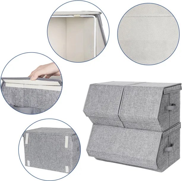 Set stohovateľných boxov RLB12GY (3 ks)