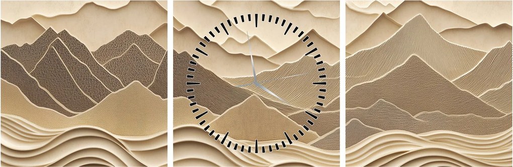 Obraz - 3D línia hôr (s hodinami) (90x30 cm)
