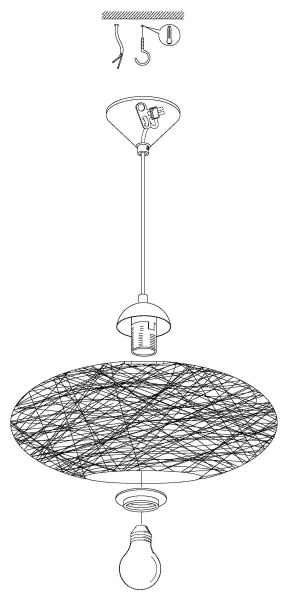 Eglo 93373 - Závesné svietidlo CAMPILO 1xE27/60W/230V
