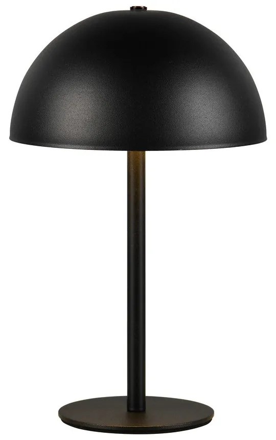 Matne čierna LED stolová lampa s kovovým tienidlom (výška 21 cm) Munoz – Trio