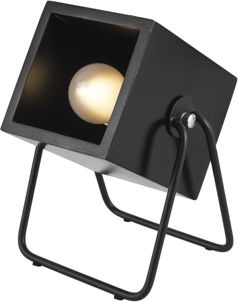 LEITMOTIV Stolná čierna lampa Hefty 14 × 13,5 × 17,5 cm