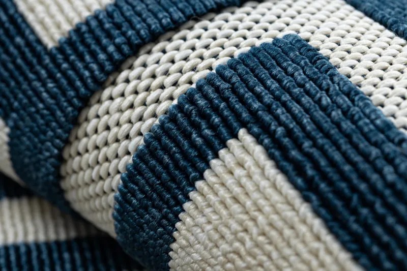 Koberec SPRING 20421994 labyrint Sisalový- krémovo / modrý