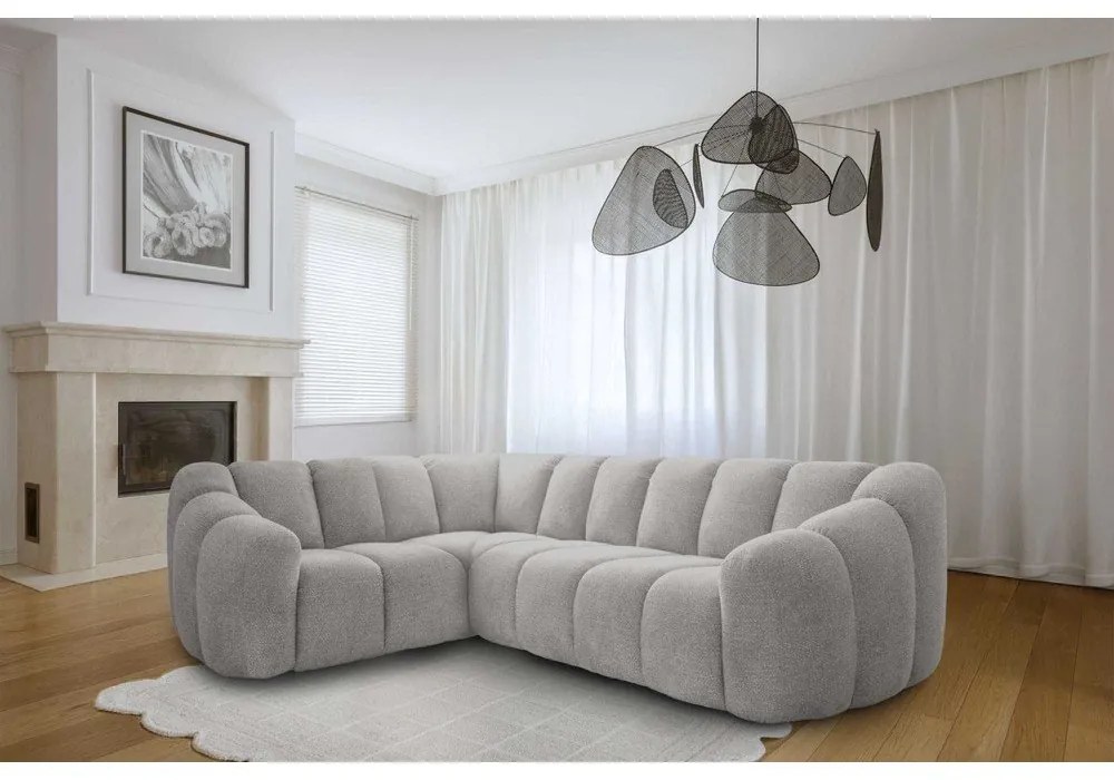 Svetlosivá rohová pohovka (ľavý roh/do L) Shell – Miuform