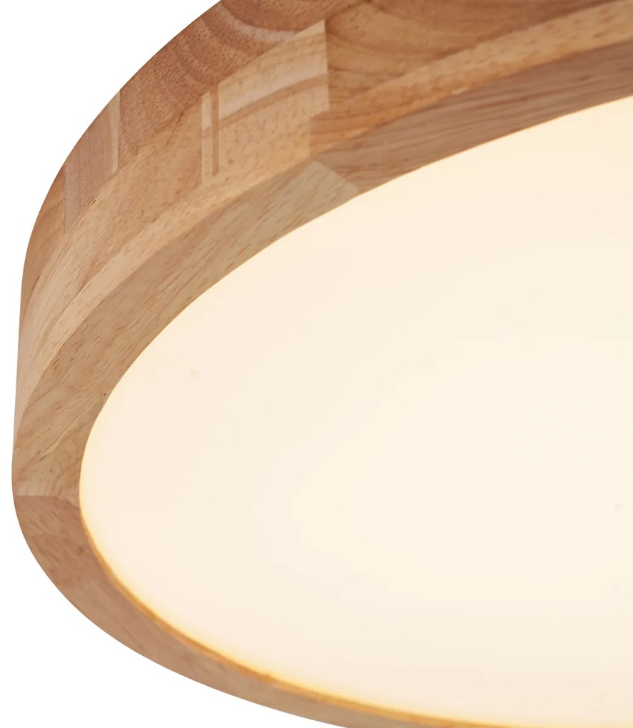 Škandinávske stropné svietidlo drevené 50 cm vrátane LED stmievateľné - Pecker