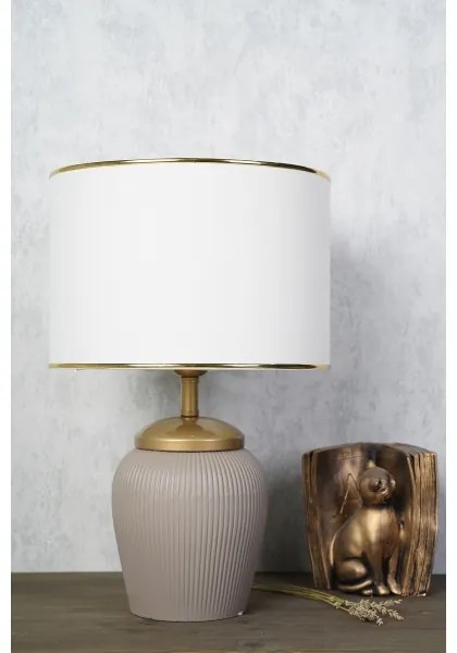 Stolná lampa RAMZES 1xE27/40W/230V biela/béžová