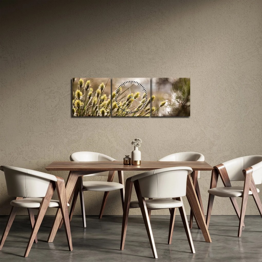 Obraz - Zeleň (s hodinami) (90x30 cm)