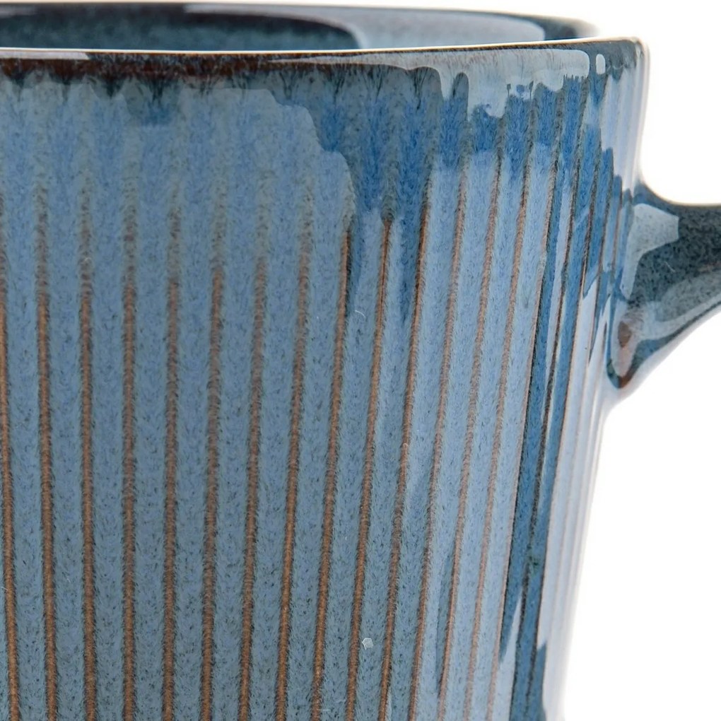 Súprava 6 keramických hrnčekov Rustik 410 ml, modrá