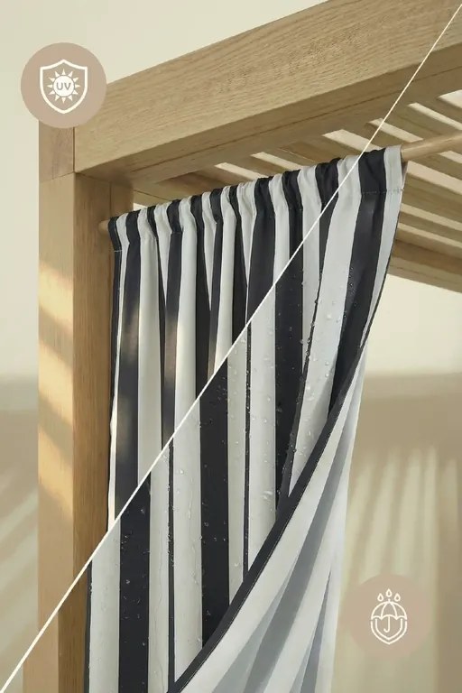 Záves TARAS STRIPES grafitový 140x220 cm