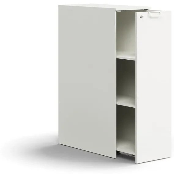 Uzamykateľná bočná skrinka QBUS, pravá, 1250x400x800 mm, biela