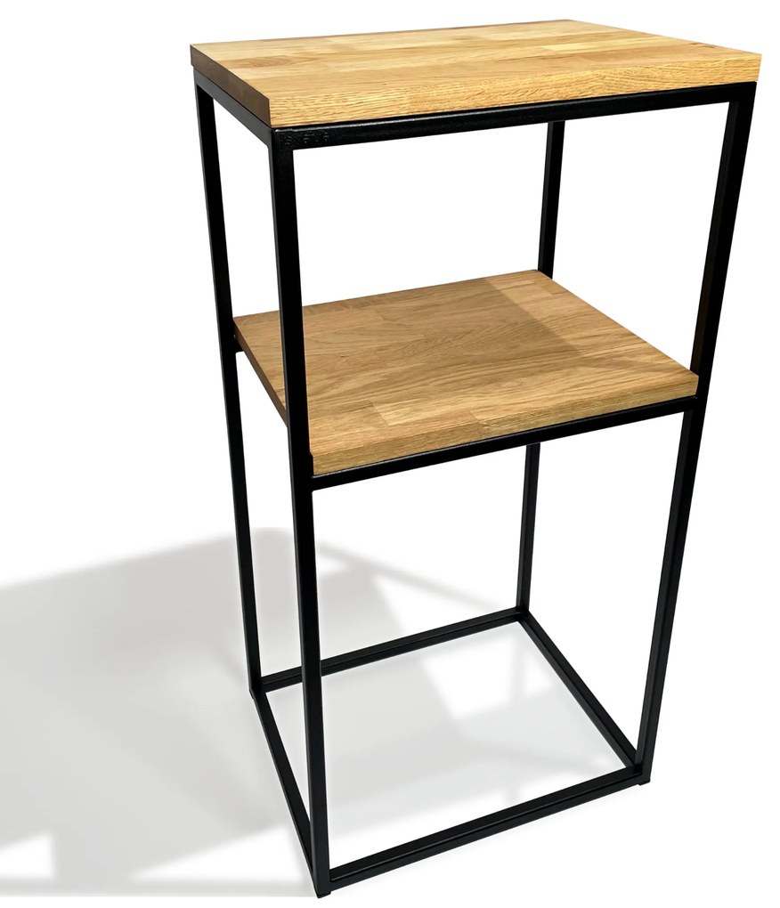 Dekorstudio Konzola LOFT dubová 40x80x30cm dvojpolicová