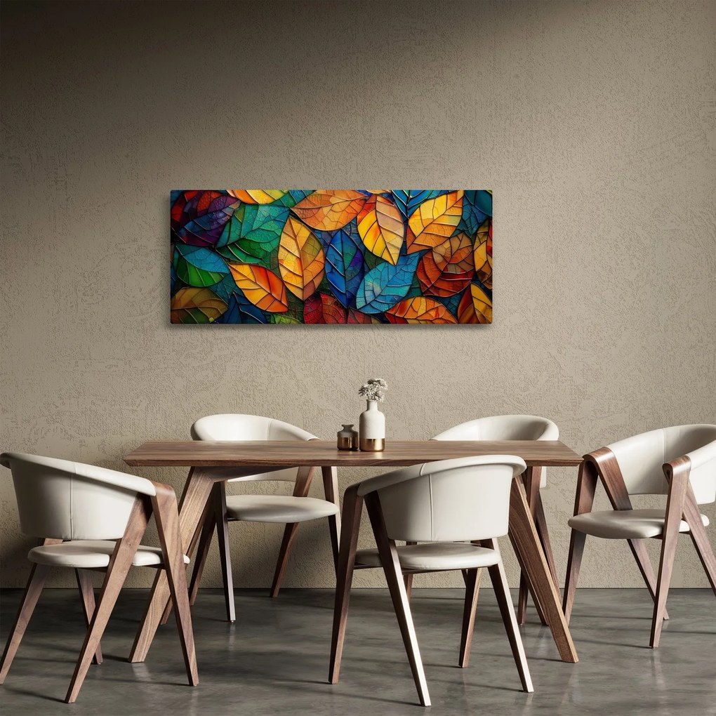 Obraz - Mozaika z listov (120x50 cm)