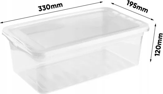 Keeeper Úložný box s víkem (má 2 funkce) BEA Clearbox 5,5L, 33 x 19 x 12 cm
