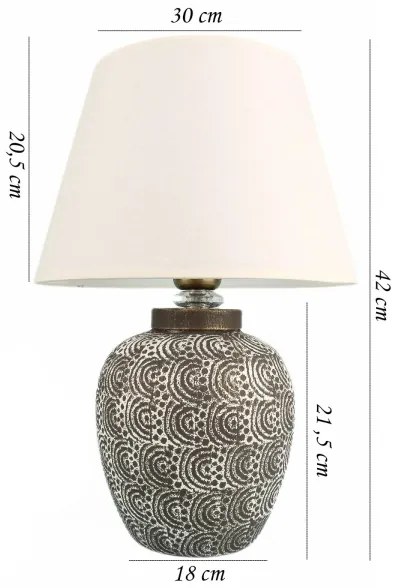 Stolná lampa RAMZES 1xE27/40W/230V biela/šedá