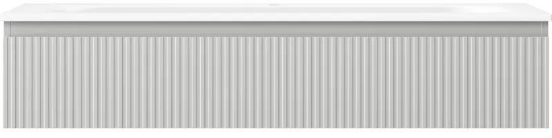 Mexen Rivel, kúpeľňová skrinka 120 cm s umývadlom Vela, 1 zásuvka, drážkovaná, sivá matná/biela, 91A20-12023-1-BF62-W23M01