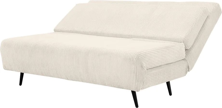 Krémovobiela menčestrová rozkladacia pohovka 140 cm Mallory – Støraa