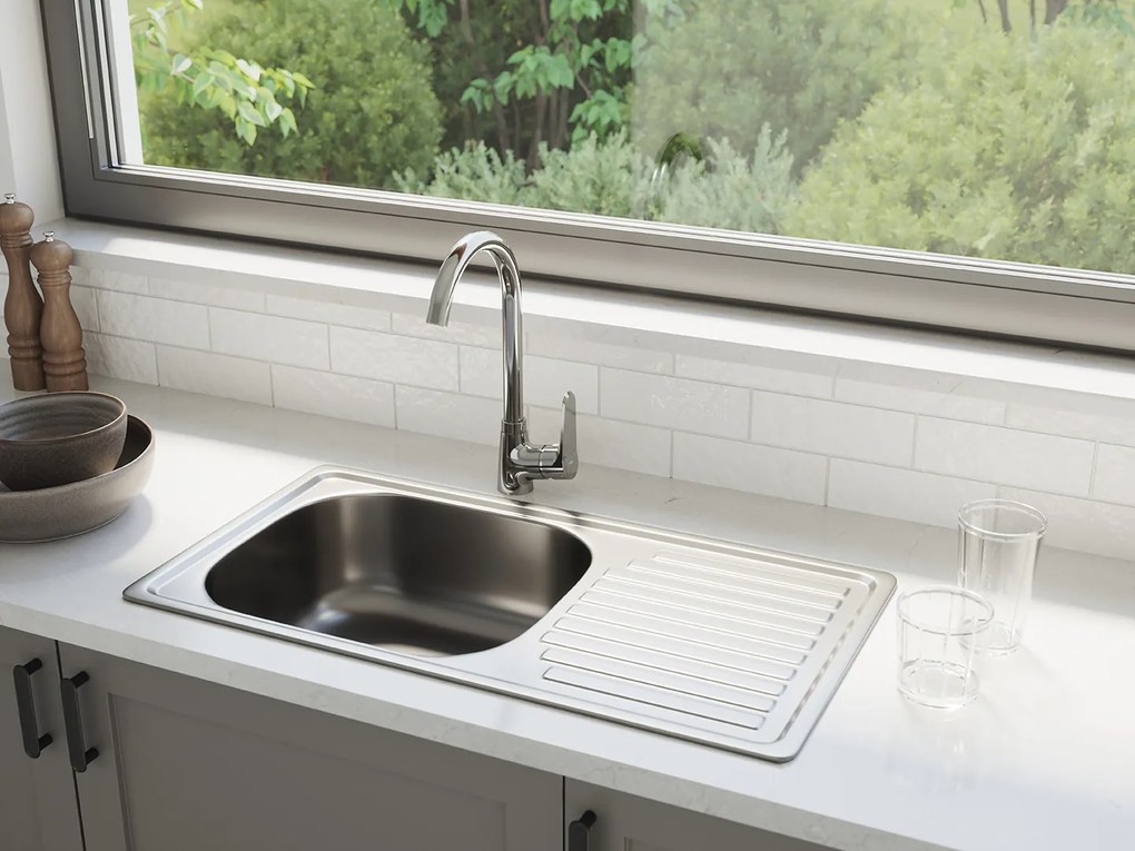 Kuchinox Trafis, 1-komorový nerezový drez 750x400x150 mm, oceľová, LAV-SKN_011T