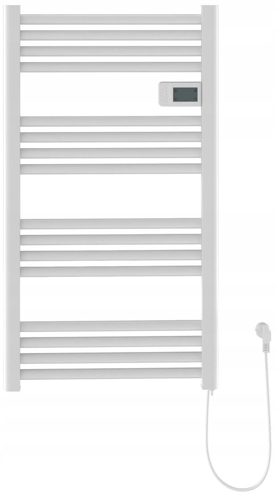 Erga Pago, elektrické vykurovacie teleso 540x960 mm s digitálnym termostatom, 500W, biela matná, ERG-LAV-GRZE-E-ALU-960540-WH