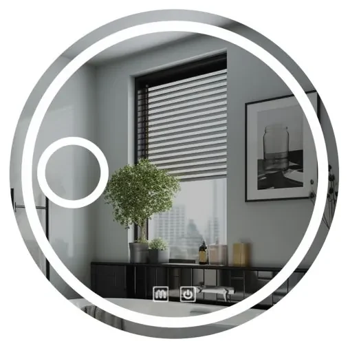 IREDA Kúpeľňové zrkadlo s LED osvetlením, okrúhle, 70 cm