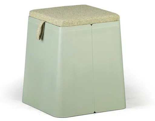 Plastový taburet s vankúšikom BILLY, zelený