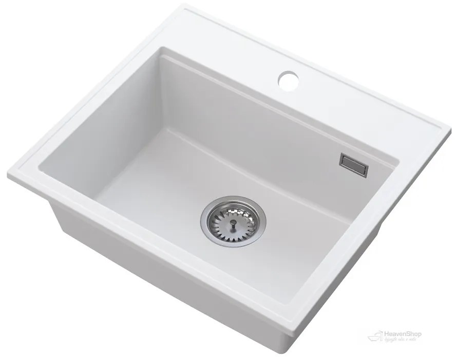 Gamma Modern 5055, 1-komorový granitový drez 560x500x210 mm, biela, GMA-ZM-55-WH