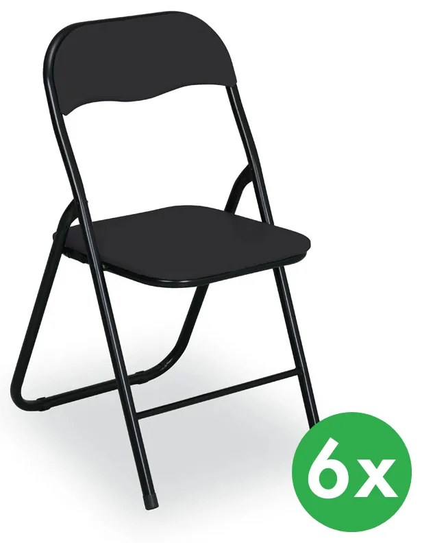 Skladacia konferenčná stolička BRIEFING, 6 ks, čierna
