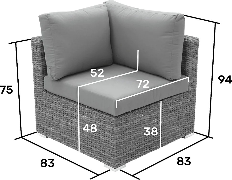 DEOKORK Ratanová variabilná zostava MALIBU pre 5 osôb (béžovo-hnedá)