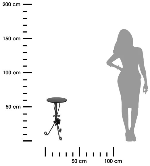 Stojan na kvety 55x33 cm čierna