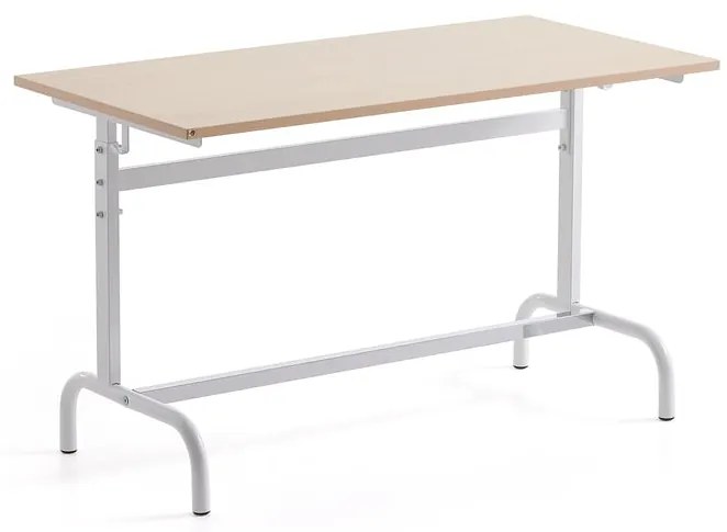 Školská lavica 184, vysokotlakový laminát, biela/bordová