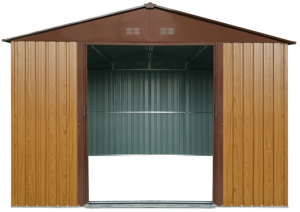Záhradný domček BestBerg ZDB-9D / 9 m² / 279 x 324 x 211 cm / červené drevo / hnedá