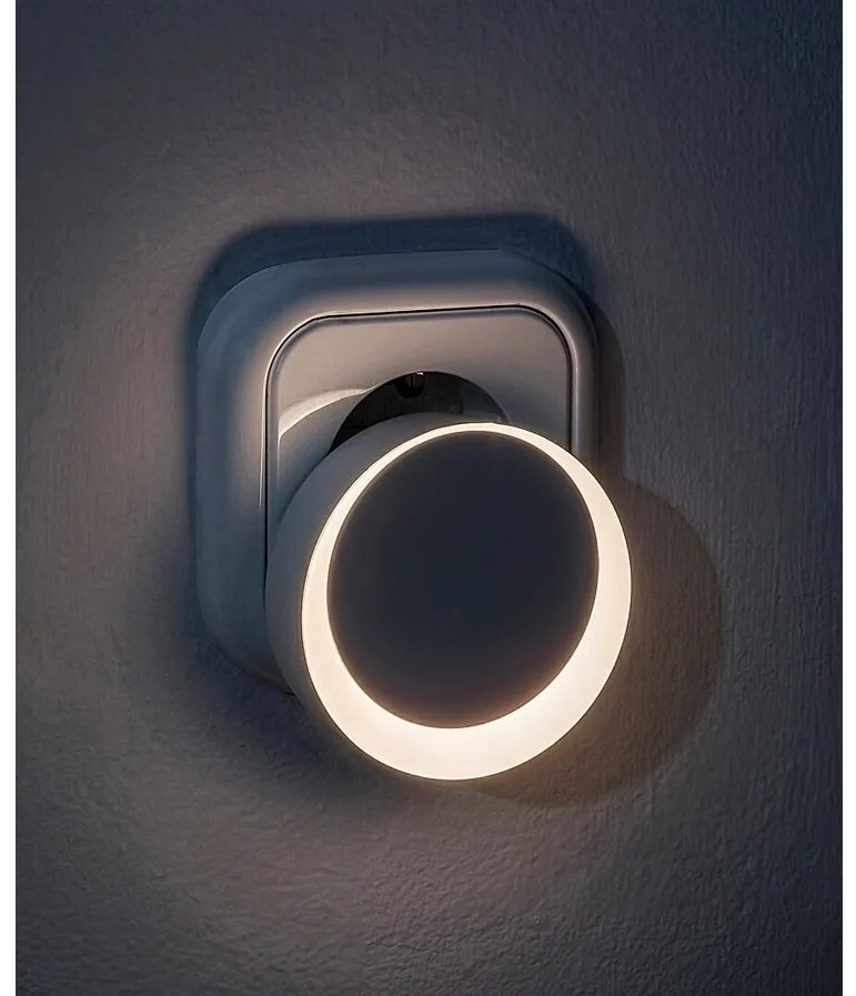 Rabalux 76000 nočné LED osvetlenie do zásuvky Zofe, senzor stmievania, 0,3W, 20lm, IP20