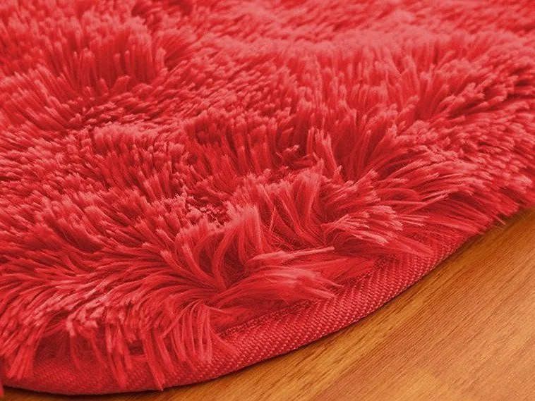 TZ Červený obdĺžnikový shaggy koberec Lana Rozmer: 100x150