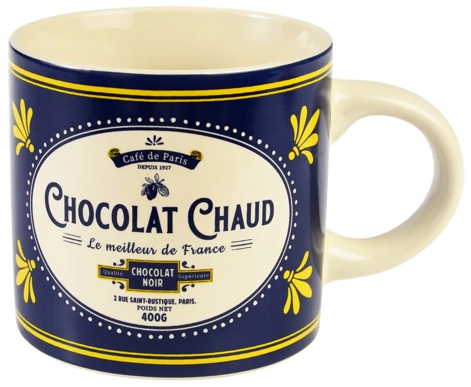 Tmavomodrý/krémový keramický hrnček 350 ml Chocolat Chaud – Rex London