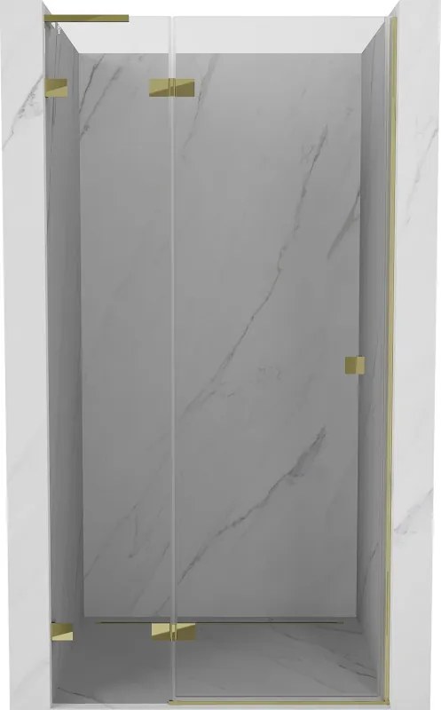 Mexen, Mexen Lunar L Otočné ľavé sprchové dvere 95 cm, transparentné, zlaté - 834L-095-000-50-00-L