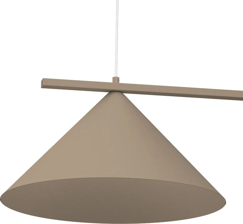 Závesné svietidlo Capital, 2x tmavobéžové kovové tienidlo, (fi 46cm), be