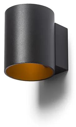 RENDL R12740 TUBA nástenná lampa, up - down matná čierna/zlatá