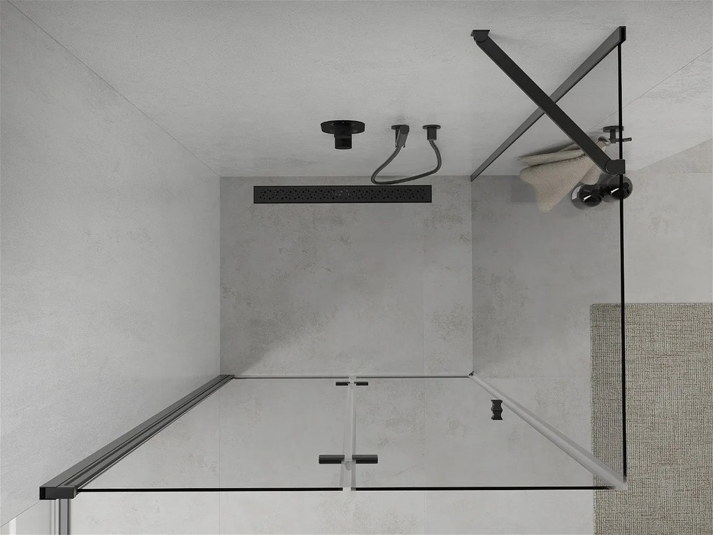 Mexen Lima sprchovací kút 70x120 cm, priehľadná, čierna, 856-070-120-70-00
