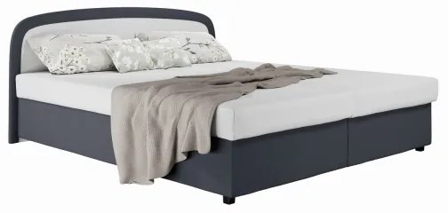 Čalúnená posteľ s pružinovou matracou a úložným priestorom MALIA 160x200 sivá