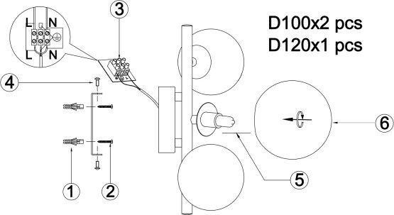 ONLI - Nástenné svietidlo PALOMA 3xG9/10W/230V zlatá