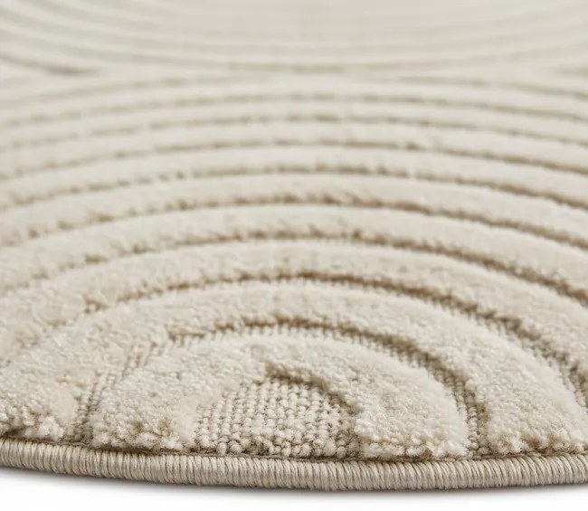 Koberec Modern Art 3D krémový kruh