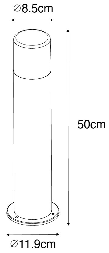 Vonkajšia stojaca lampa čierna s dymovým tienidlom 50 cm - Odense