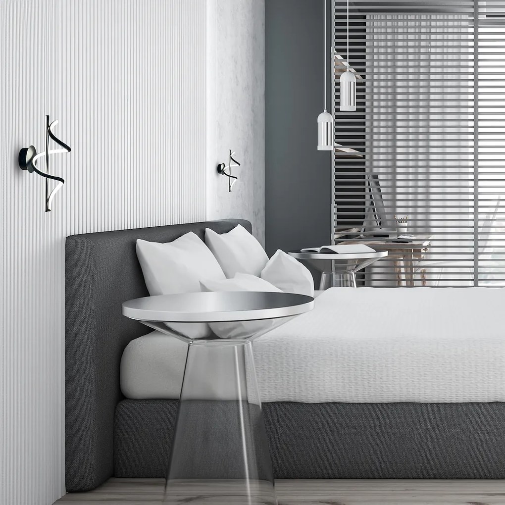 Nástenné LED svietidlo Twist, 2x LED 12w, 4000k, b