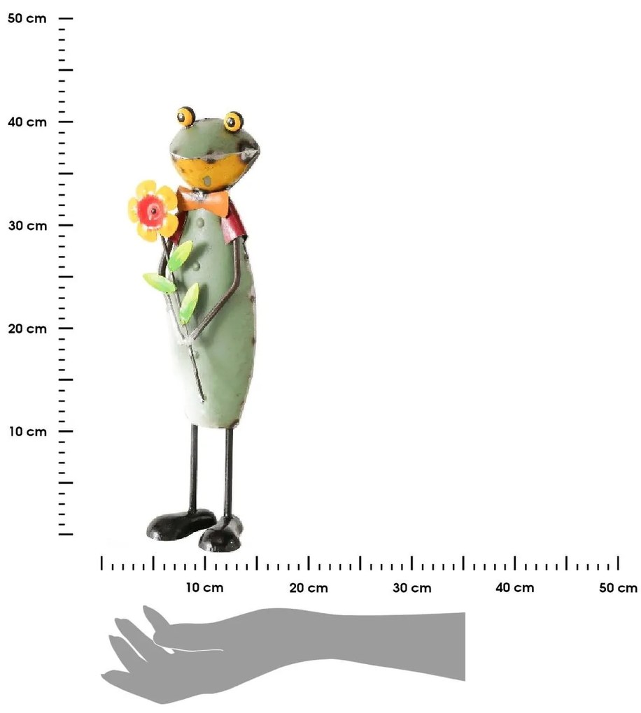 BOLTZE Záhradná kovová figúrka Fredolin, 40x18 cm, viacfarebná