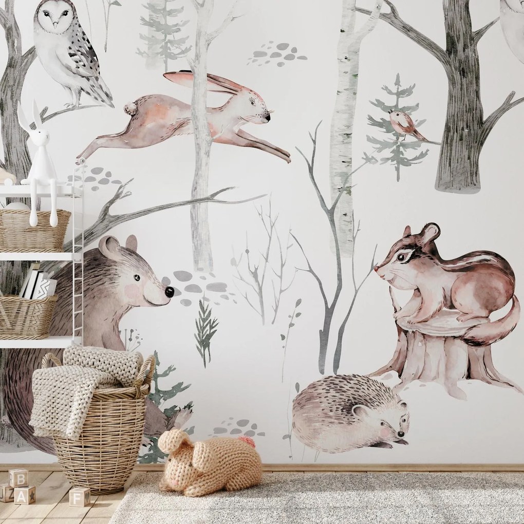 Fototapeta - Lesné zvieratká (147x102 cm)