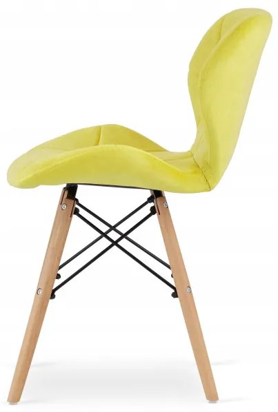 Jedálenský stôl TODI biely 60 cm s dvoma stoličkami LAGO žlté