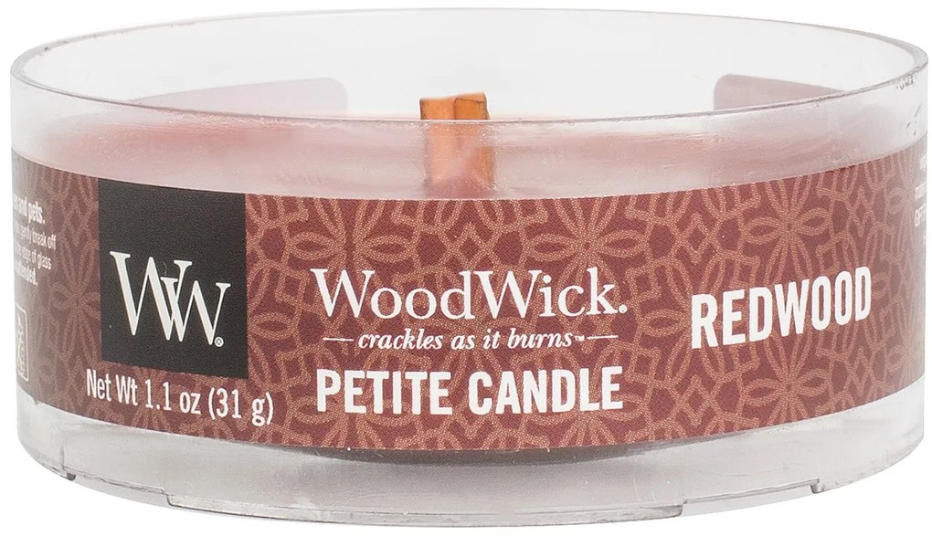 WoodWick vonná sviečka Petite Redwood