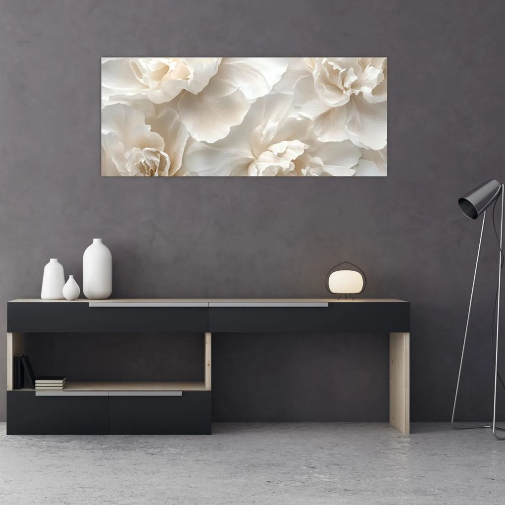 Obraz - Jemné pivonky (120x50 cm)