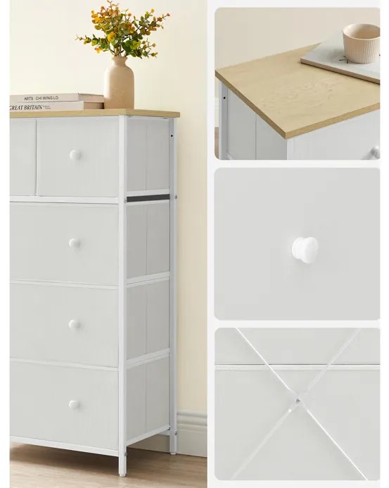 Autronic BONTEC Komoda 56x30x93cm, kov, šedá, AUK-E1051 GREY Farba: Šedá