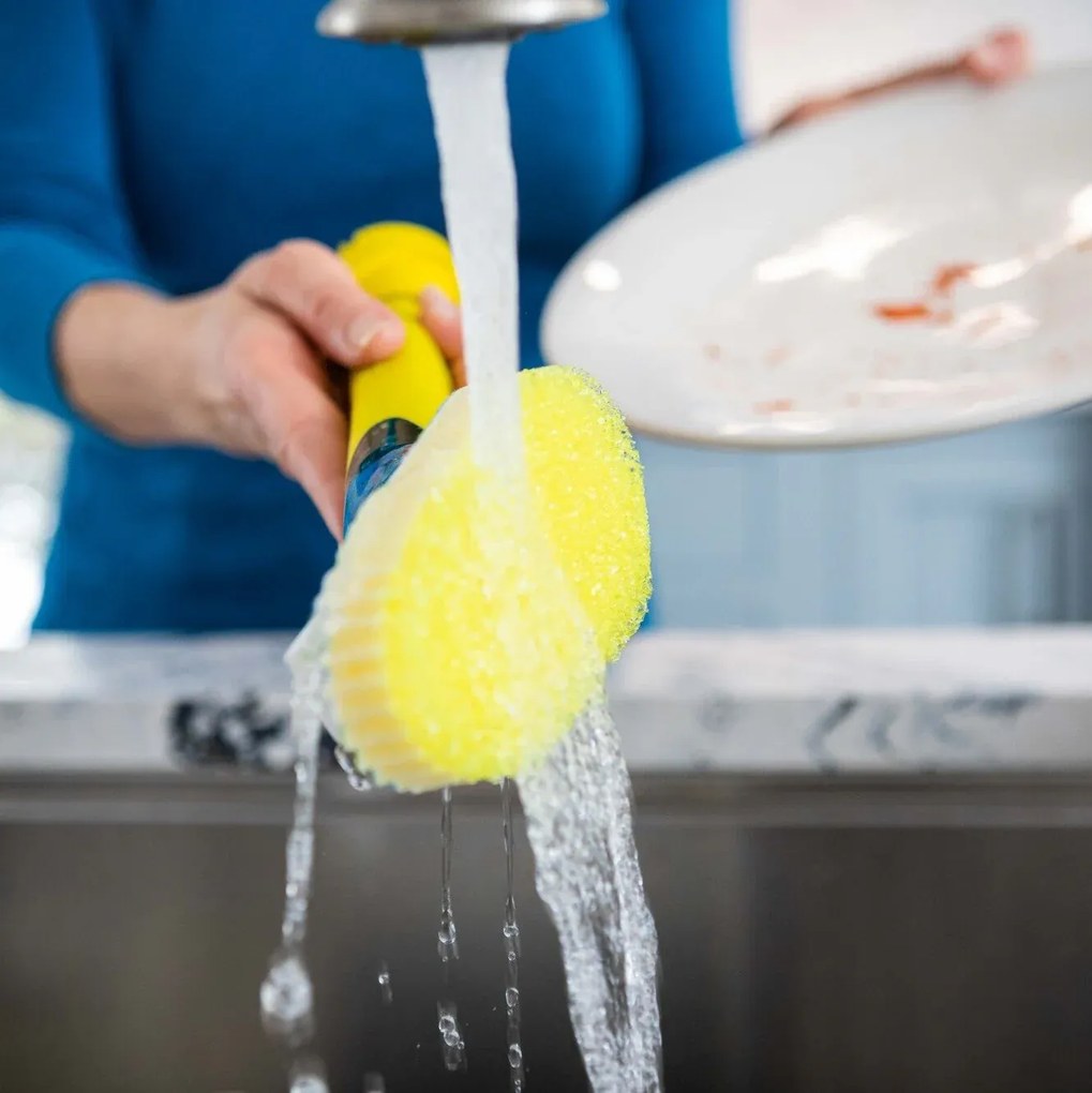 Houbička na nádobí s rukojetí a dávkovačem jaru SCRUB DISH DADDY