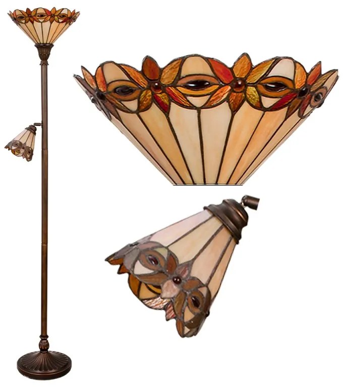 Tiffany lampa stojaca na čítanie DUO